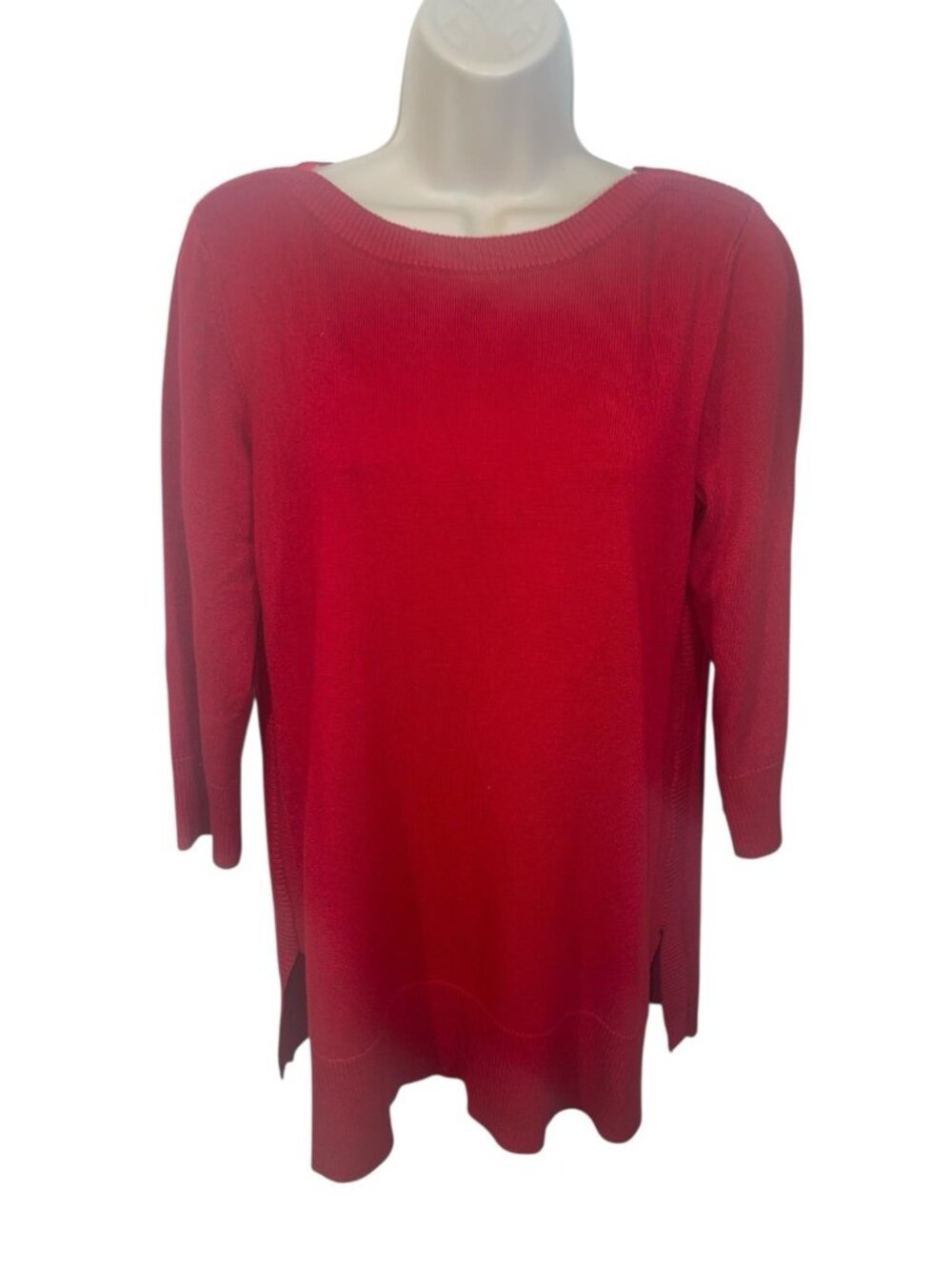 CABLE & GAUGE Women's Size Medium Red Sweater Ribbed Hem READ DESCRIPTION